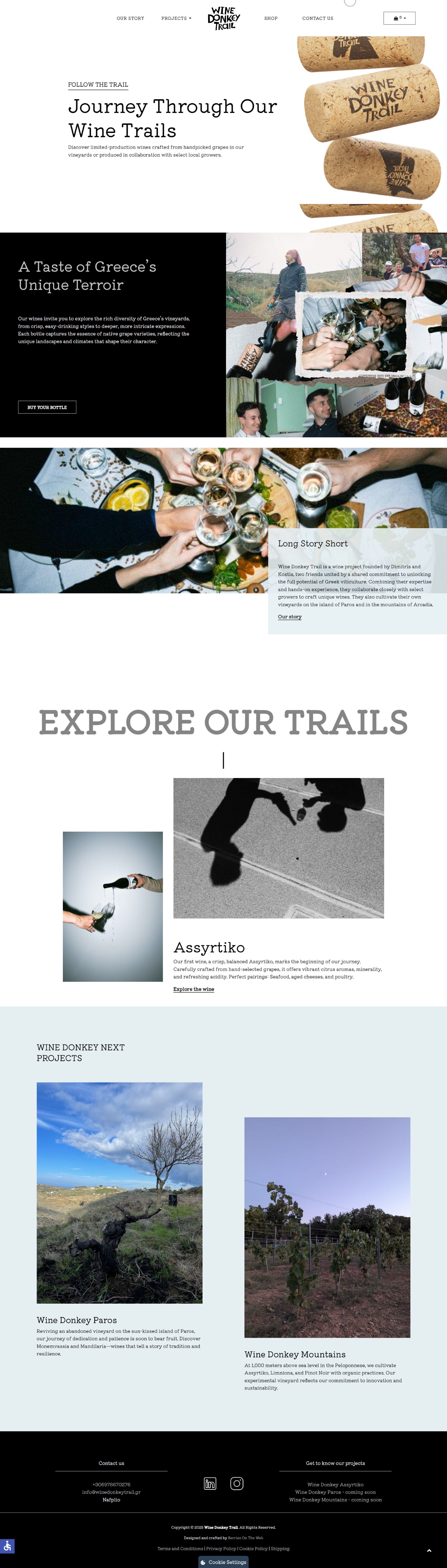 Wine Donkey Trail home page by berries on the web